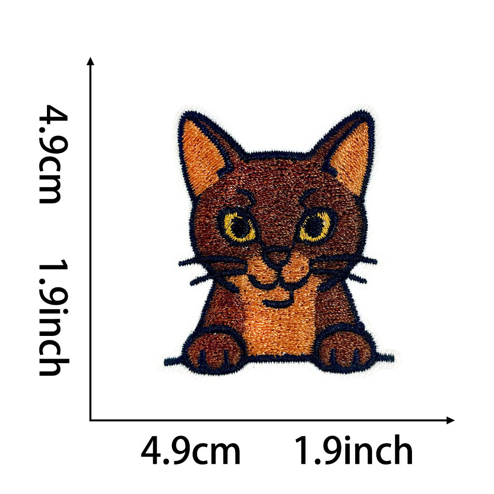 Wholesale 10Pc Cute Cat Embroidery Patches Iron On Adhesive Appliques With Fun Cat Expressions For Coats And Casual Decor OLY Exclusive