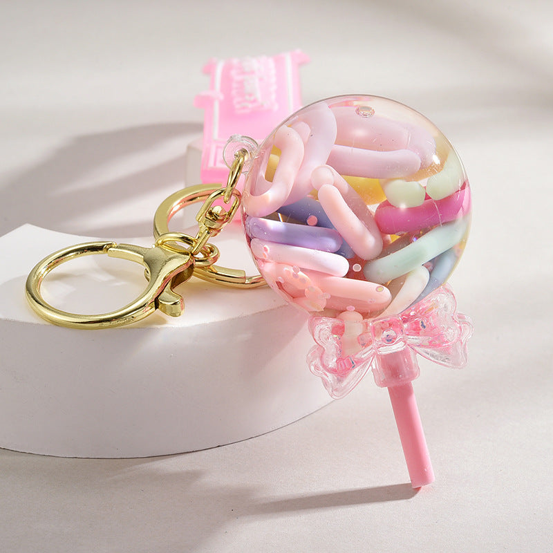 Wholesale Acrylic Quicksand Lollipop Keychain