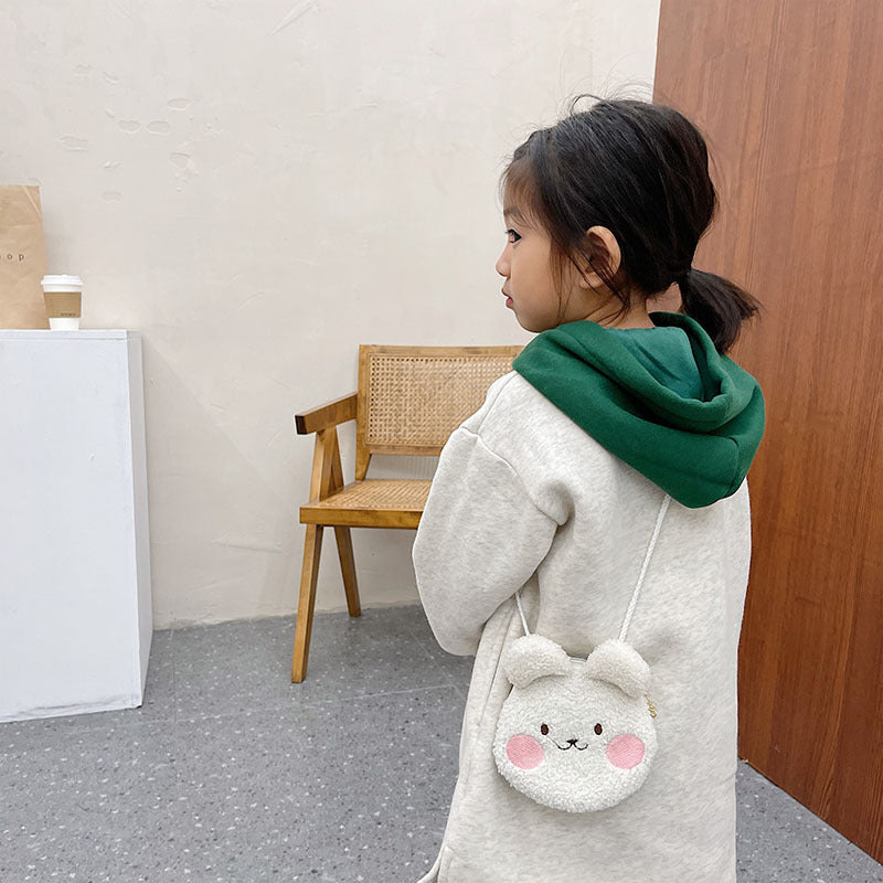 Wholesale Cute Plush One Shoulder Crossbody Round Kids Bag