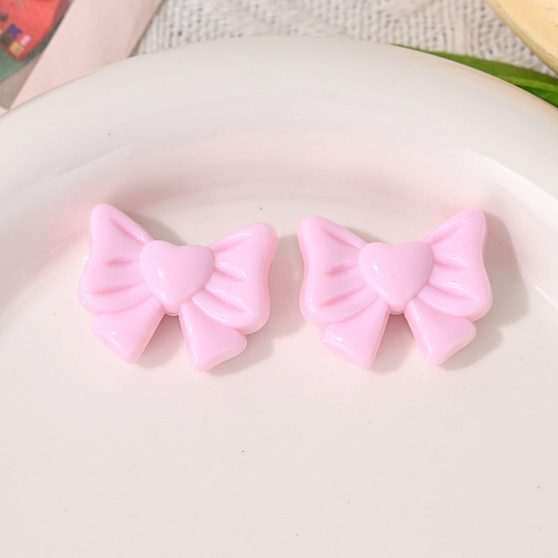 Wholesale 5pcs/pack   Candy-colored bow beads   Acrylic Beads