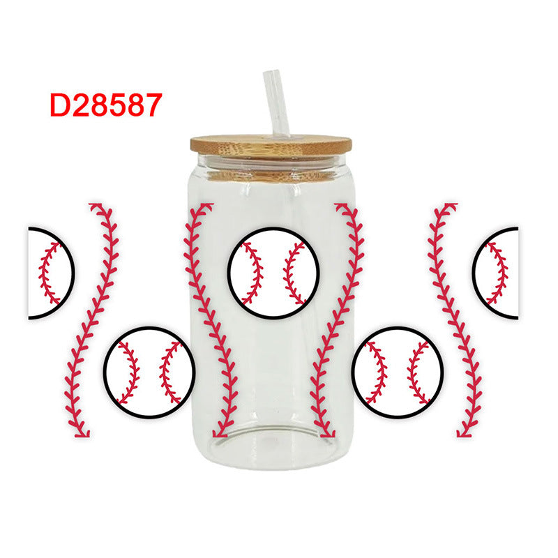 Wholesale Baseball and Football Sports Series 16oz Cup UV DTF Wraps