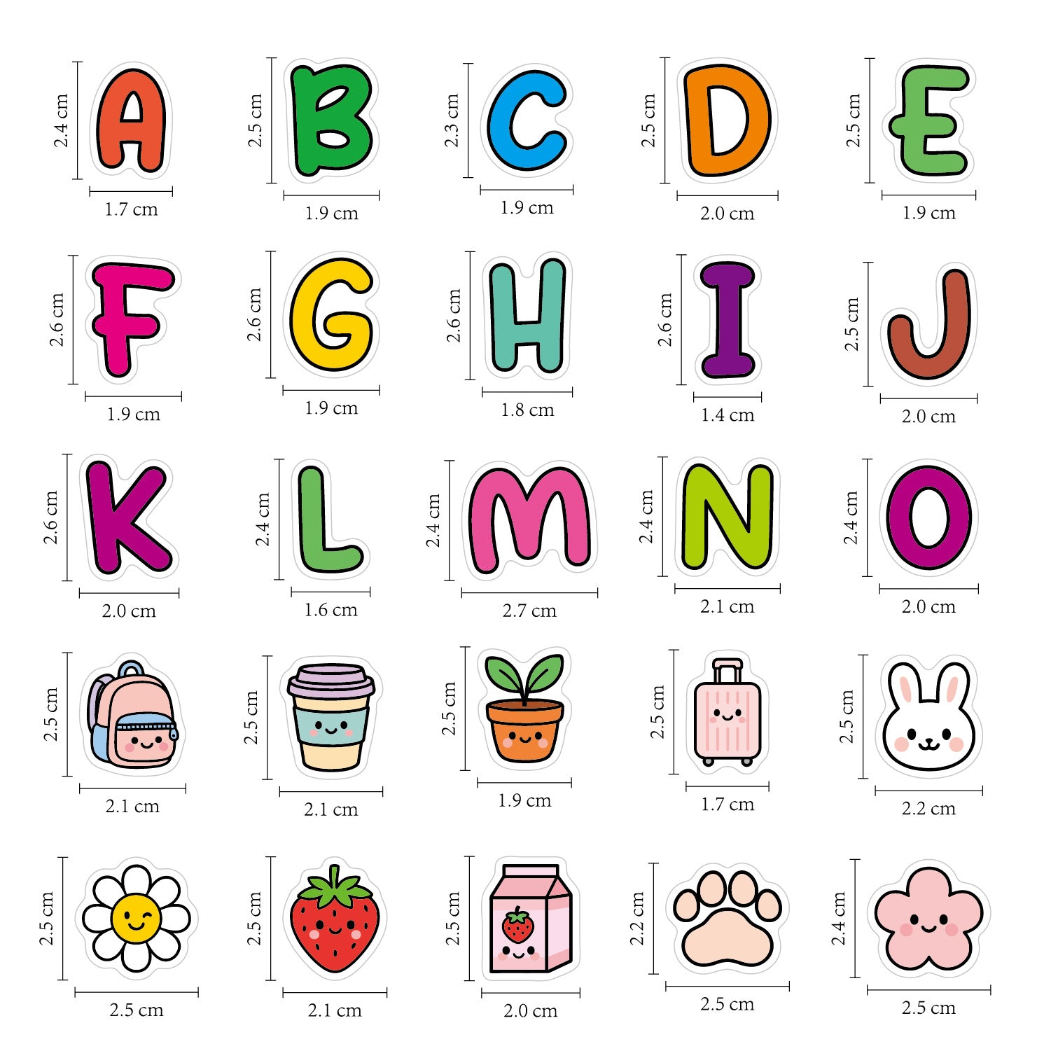 Wholesale 6pcs Water Cup Letter  Cartoon Sticker