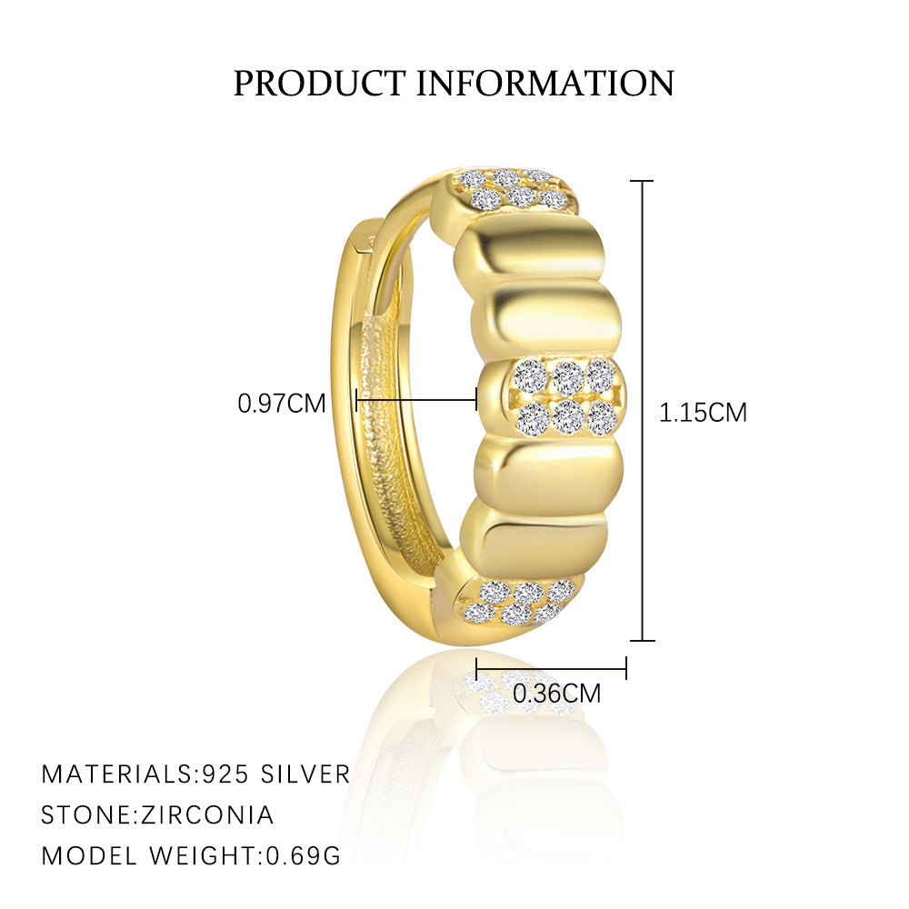 Wholesale Zircon inlaid geometric earrings Ear Studs