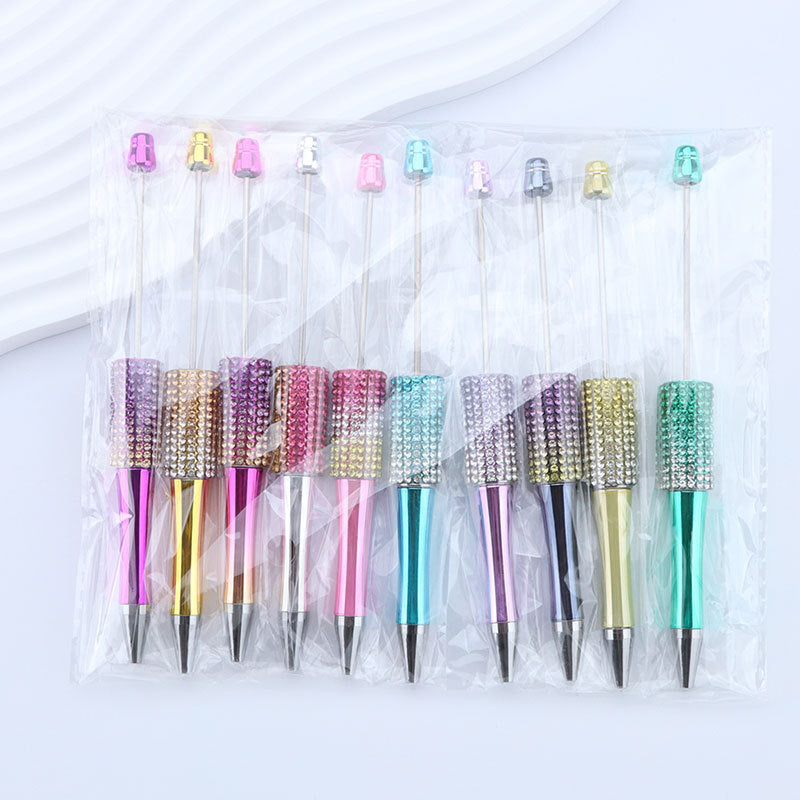 Wholesale 50pcs Diamond Diy Creative Plastic Cute Puzzle Beaded Round Beads Diamond Cute Pen