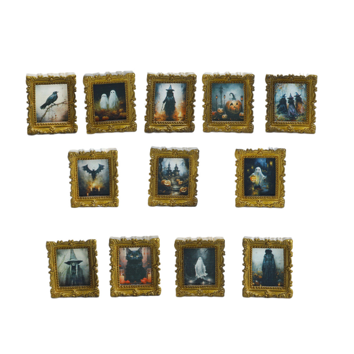 Wholesale Mini Resin Golden Ghost Photo Frame Art Decoration DIY Refrigerator Magnets