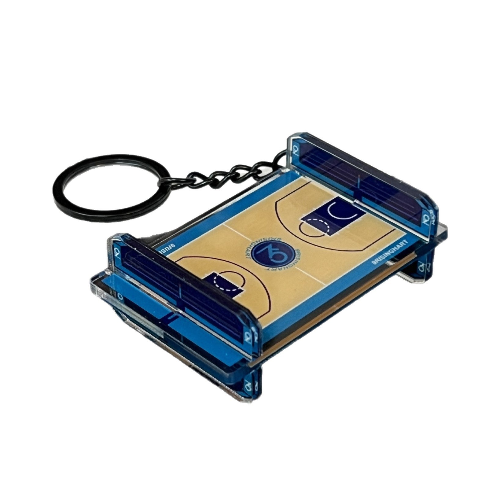 Wholesale Acrylic sports basketball court keychain