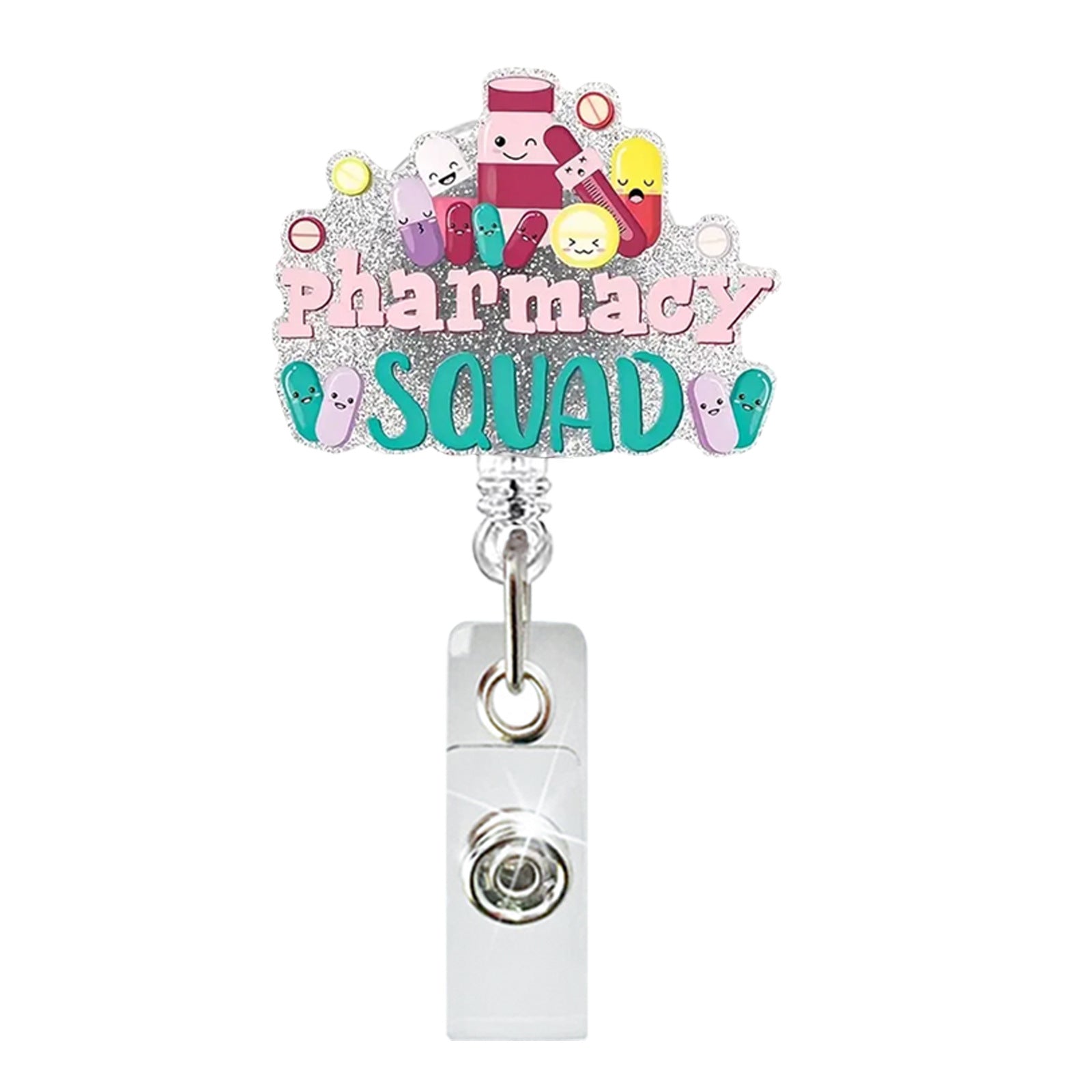 Wholesale Acrylic glitter doctor and nurse ID buckle easy pull buckle