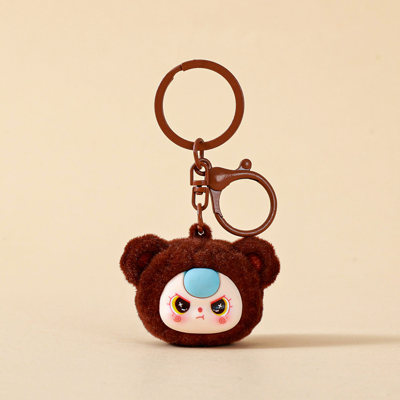 Wholesale Flocked bear keychain pendant