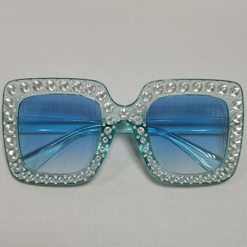 Wholesale Square Frame Diamond Retro Trendy Sunglasses