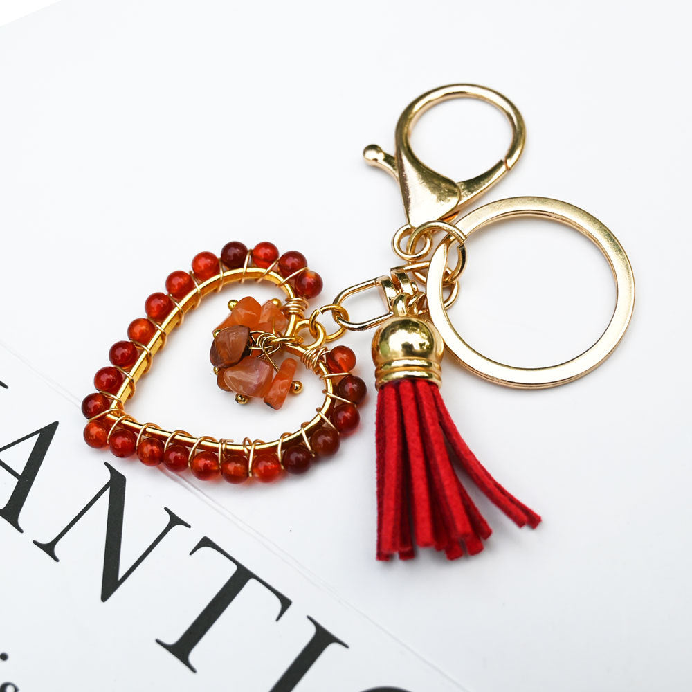 Wholesale  Natural Stone Keychain Bohemian Style
