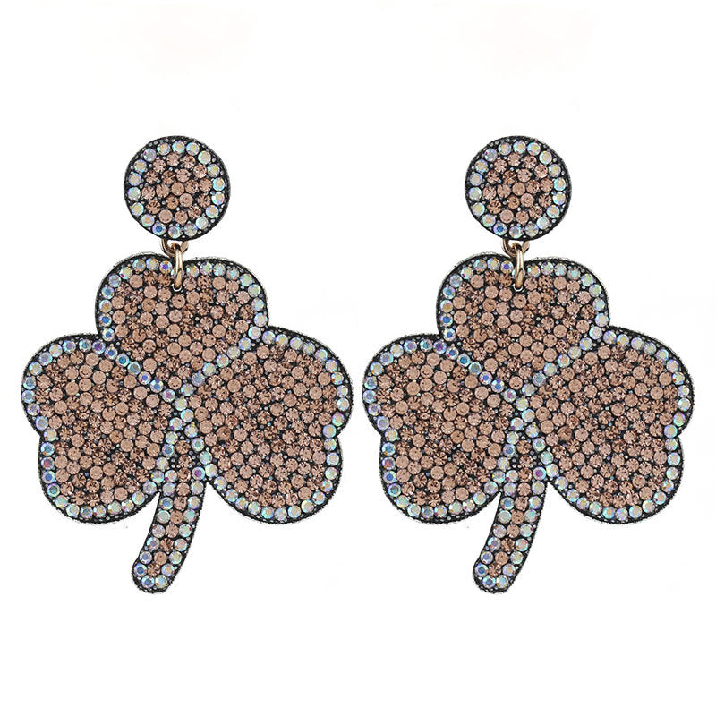 Wholesale Green shamrock St.  Patrick' s Day Acrylic Earrings