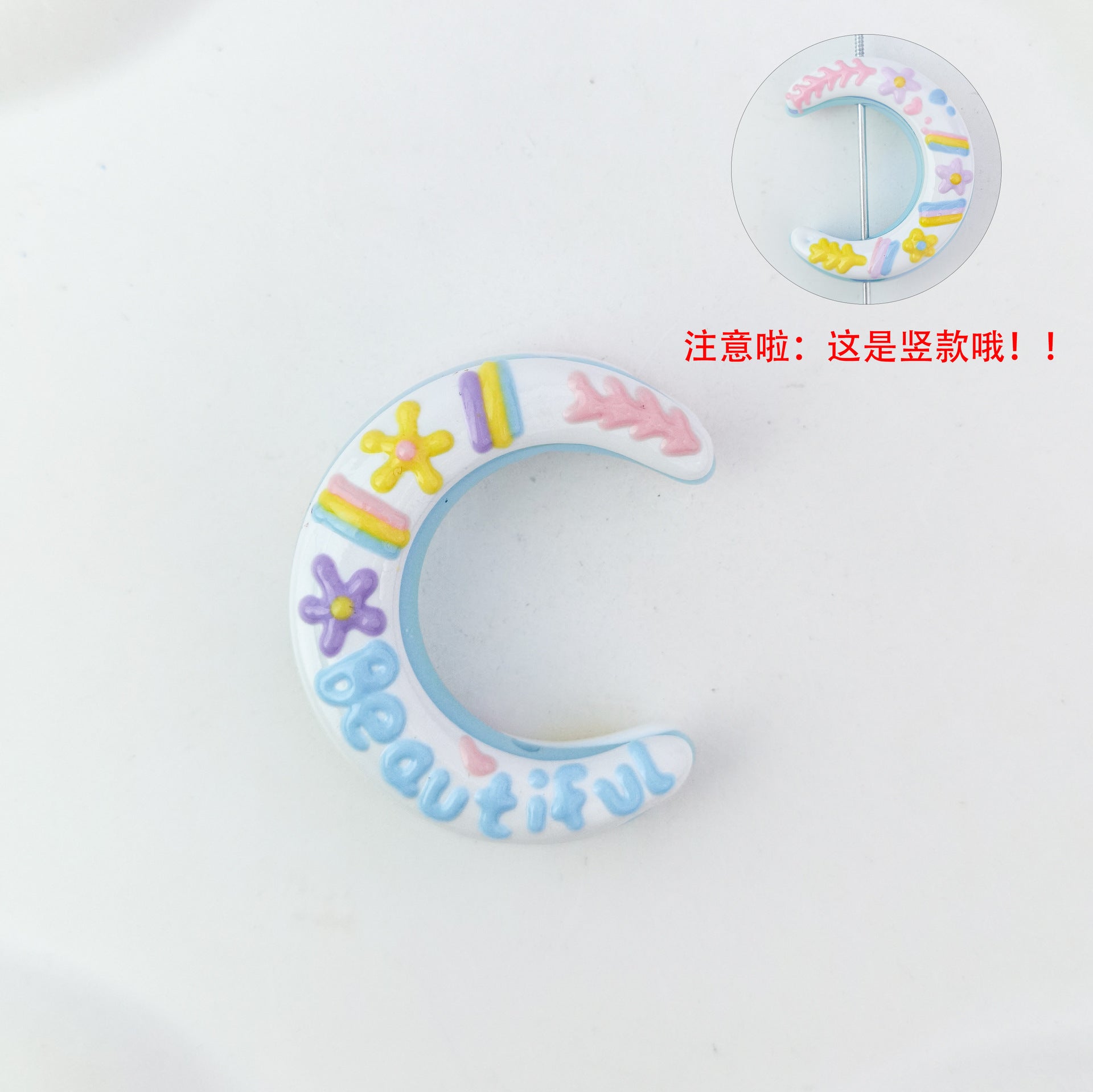 Wholesale 5pcs Heavy Oil Hand Painted Beads  Cartoon Cute Macaron  Acrylic Beads