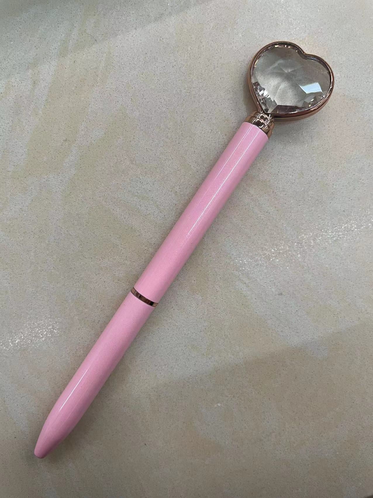 Wholesale New Love Diamond Pen Heart Shaped Large Diamond Pen Large Diamond Pen Metal Ballpoint Pen