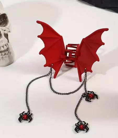 Wholesale Metal Matte Black Bat Clip Funny Hair Clip Girl Simple Half-Tied Back Head Hair Shark Clip