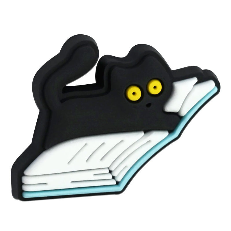 Wholesale Random 100pcs Creative Cartoon Black Cat Shape Pvc Soft Glue Beads