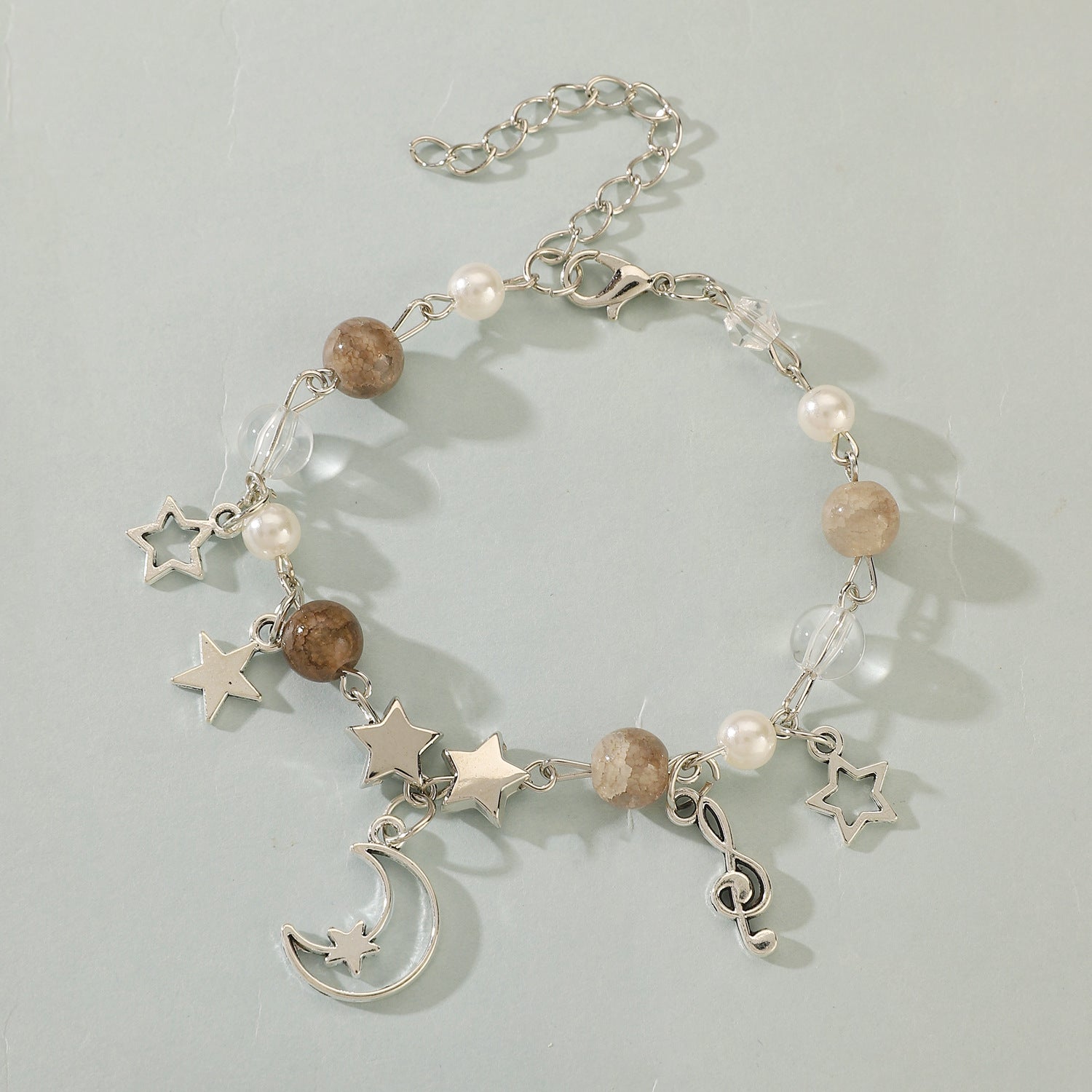 Wholesale Spice Punk Hollow Pentagram  Heart Bracelet