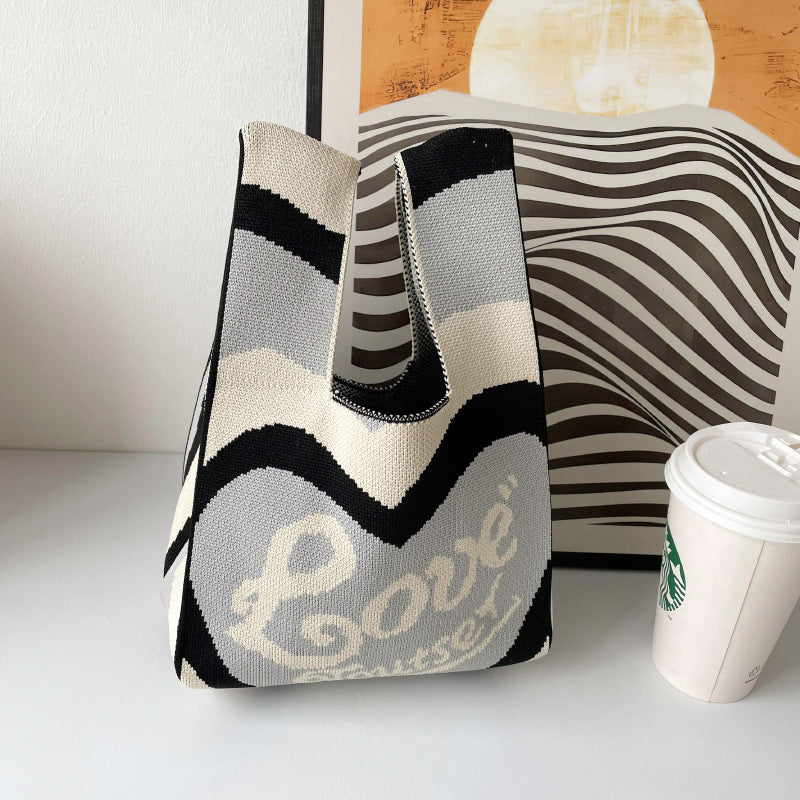 Wholesale Valentine's Day Knitted Love Shoulder Handbags