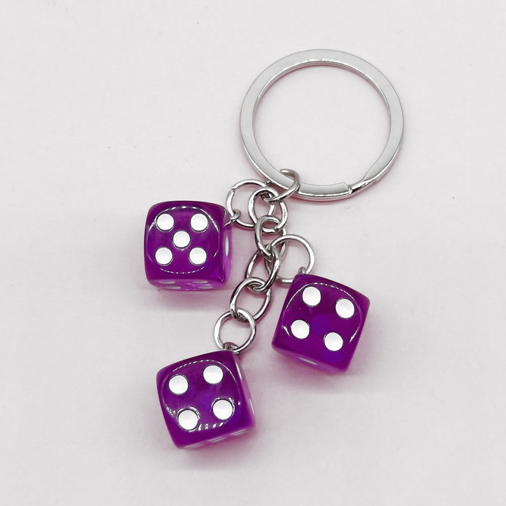 Wholesale Smiley Face Dice Number Personalized Keychain