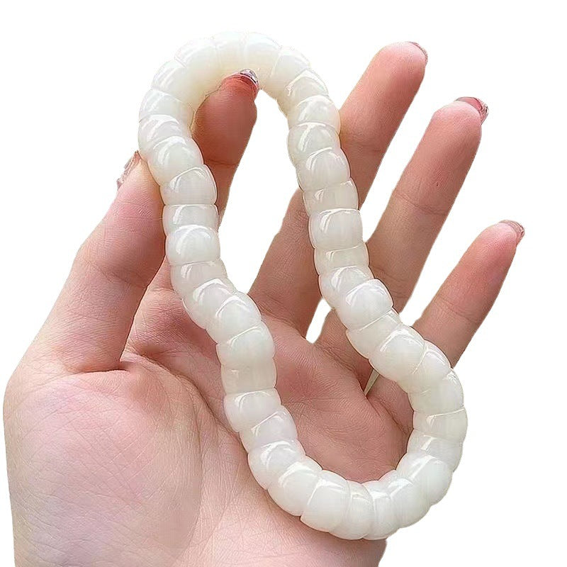 Wholesale Natural white jade bodhi root bracelet