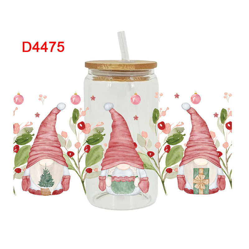 Wholesale Colorful Christmas Series Christmas Tree  16oz Cup UV DTF Wraps