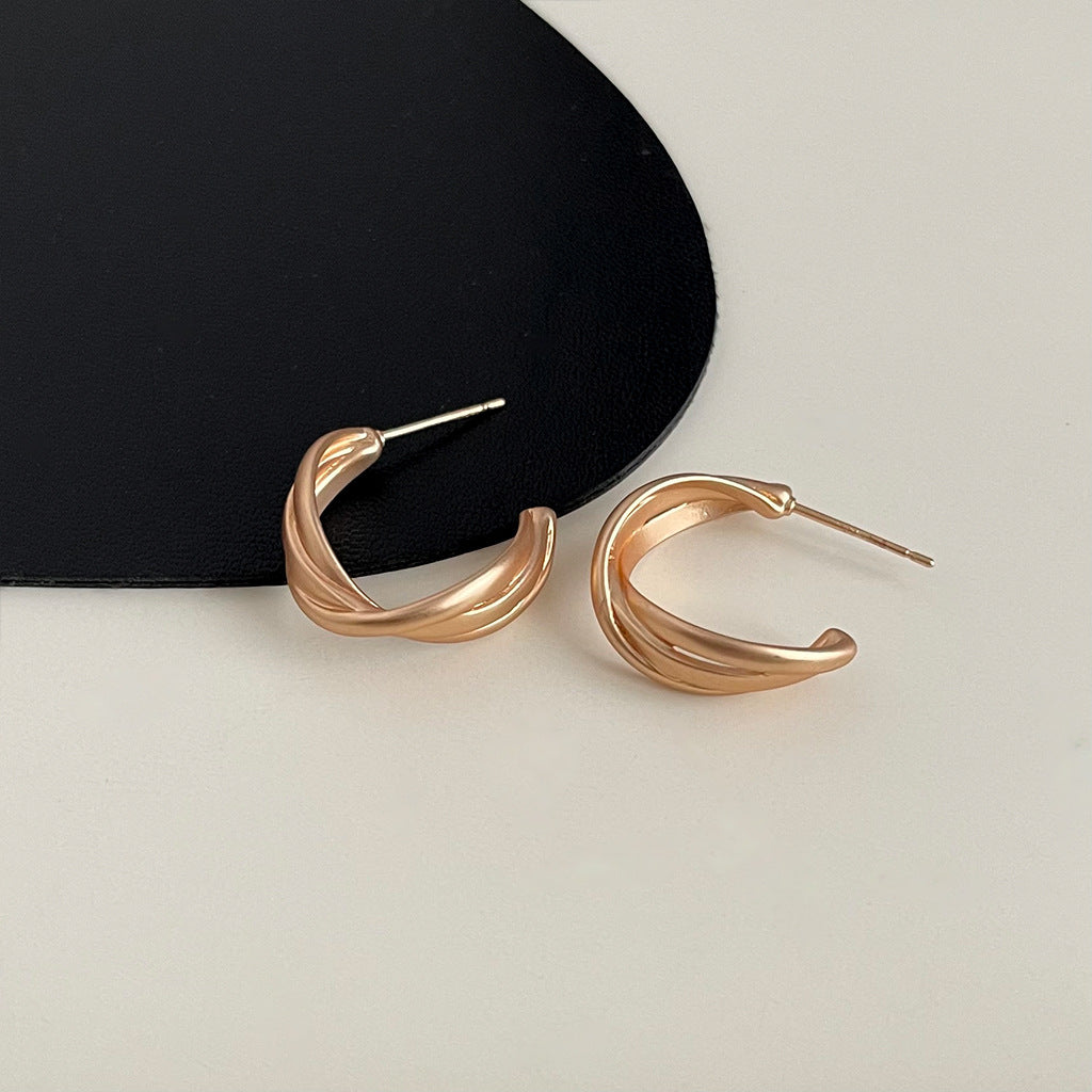Wholesale Retro geometric metallic irregular earrings