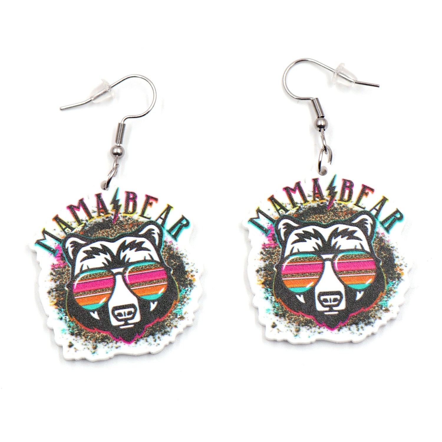 Wholesale Mother's Day Acrylic Lion Mama Earrings