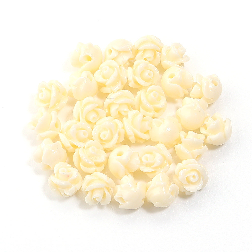 Wholesale 30pcs Colorful Lacquer Carving Powder Pressed Stereo Beads