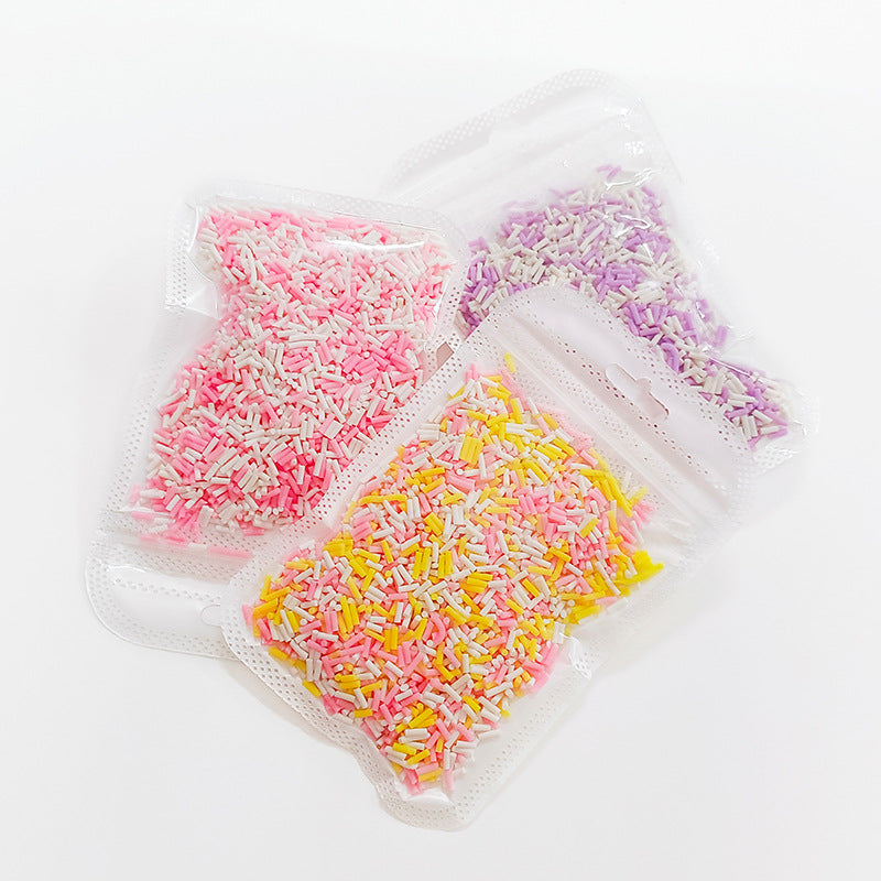 Wholesale Simulation soft clay long strip sugar granules 50 grams chocolate handmade materials