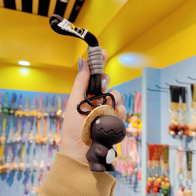 Resina al por mayor llavero de terror de sombrero de paja lindo