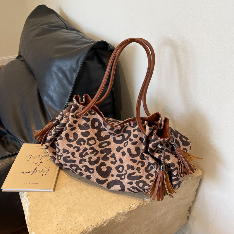 Wholesale Large Capacity Leopard Print Canvas Bag Tote Bag Handbag