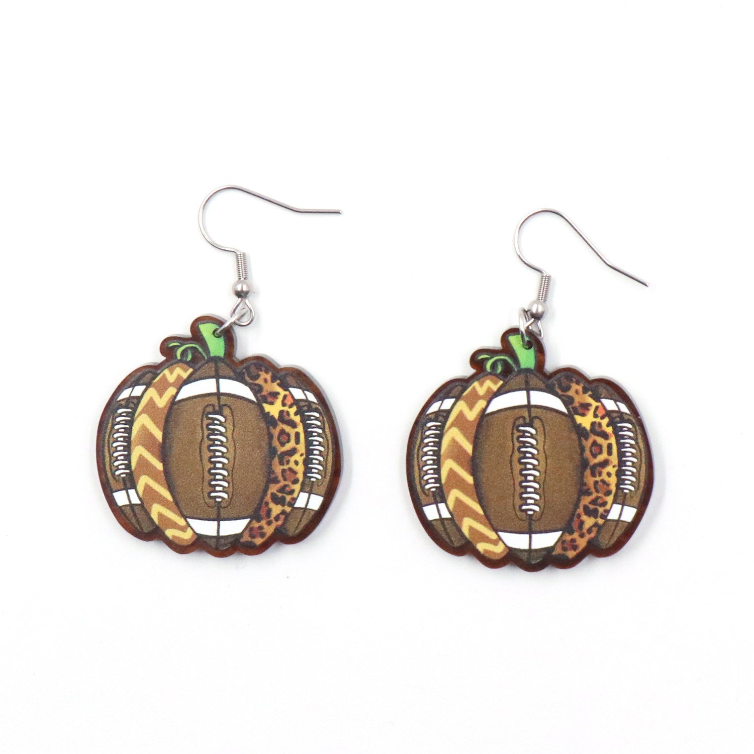 Wholesale Acrylic Pumpkin Rugby Earrings