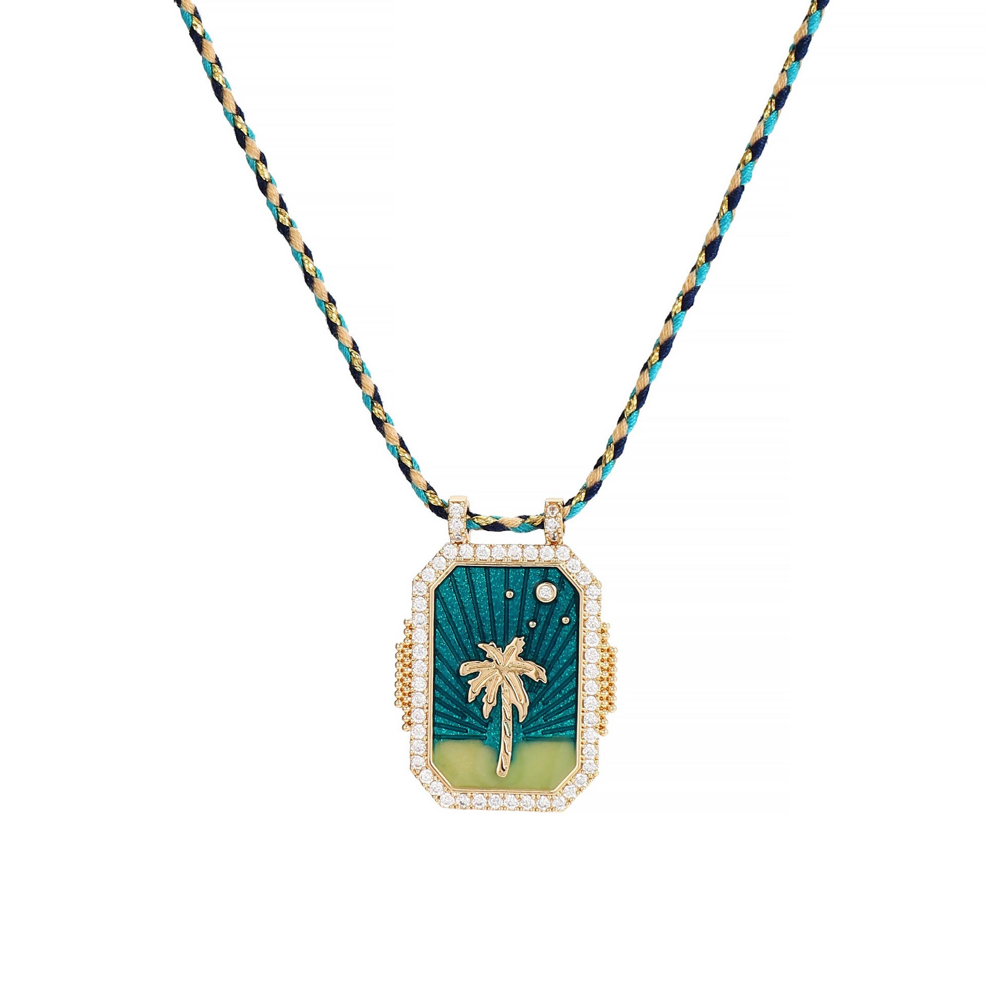 Wholesale Tarot Card with Diamond Drop Oil Electroplating Real Gold Color-preserving Necklace