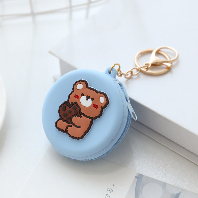 Wholesale Circular Silicone Zero Wallet Keychain