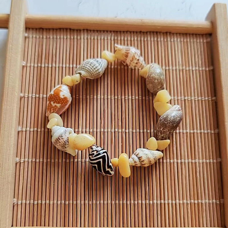 Wholesale Natural Crushed Amethyst Conch Shell Bracelet