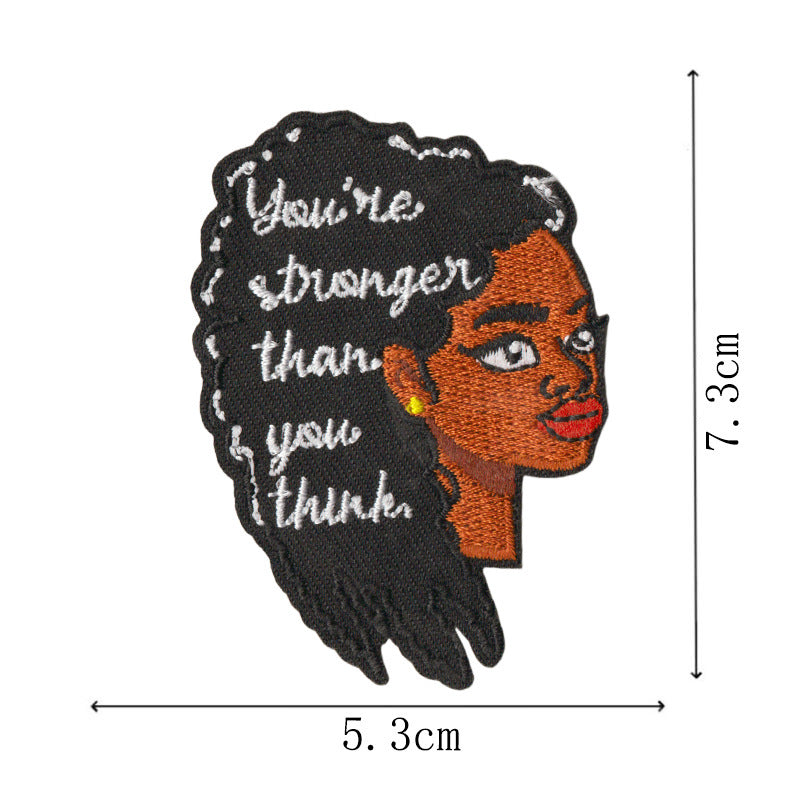 Wholesale Embroidered Patch With Black Independence Day Design Sew On Decorative Badge For Coats Casual Craft Supply For Resale
