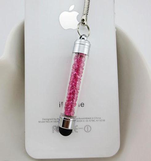 Bolígrafo capacitivo para teléfono móvil de colgante de cristal al por mayor