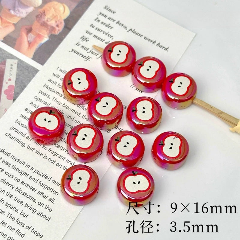 Wholesale 10pcs Acrylic Puppy Apple Square Beaded DIY Handmade Beade