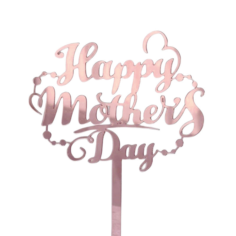 Wholesale 10PCS/PACK Mother's Day Happy Acrylic Cake Insertion