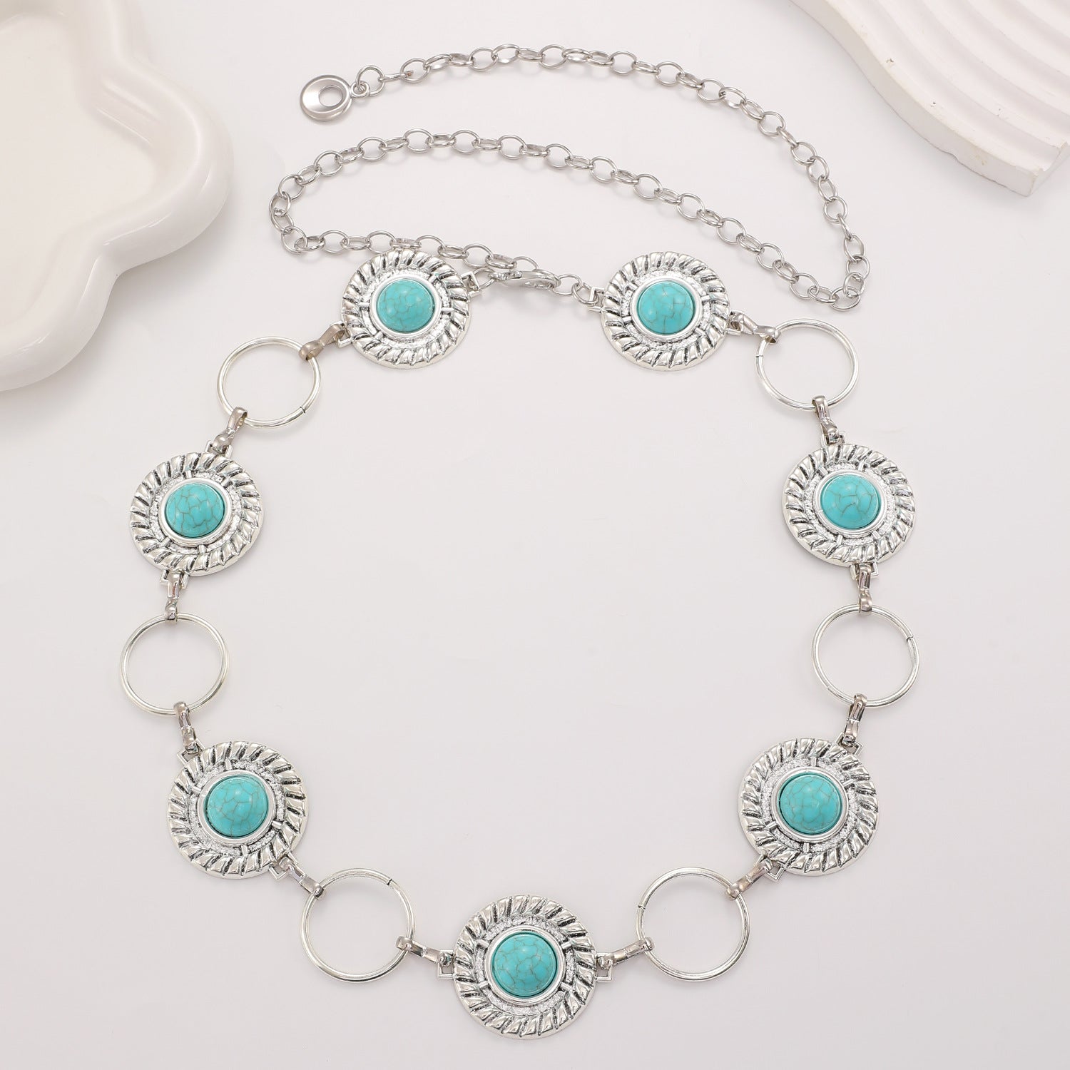 Wholesale Bohemian Ocean Style Metal Waist Chain For Women Starfish Heart Butterfly Charm Ancient Silver Finish Chic Dress Accessory