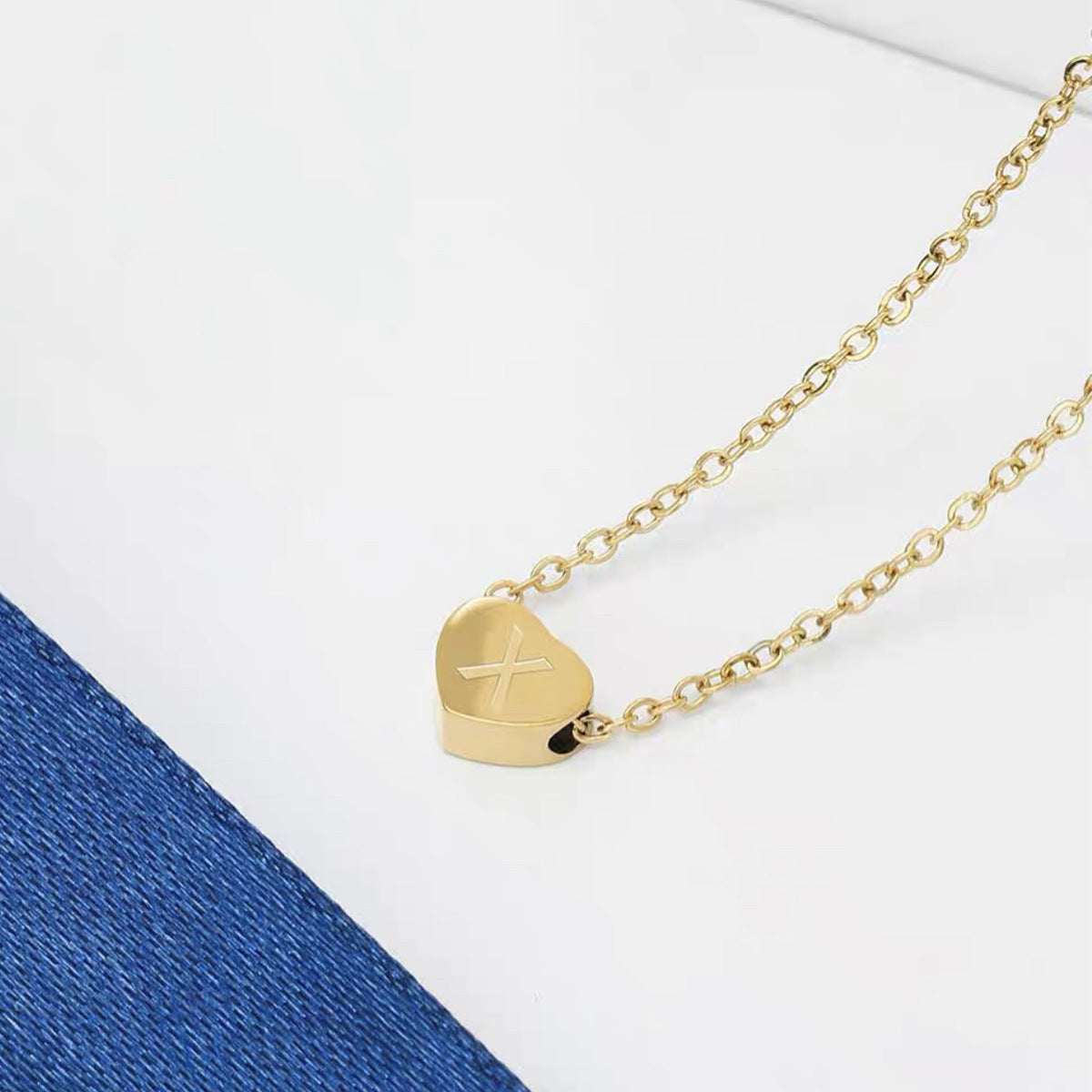 Wholesale Titanium Steel 26 English Letters Necklace