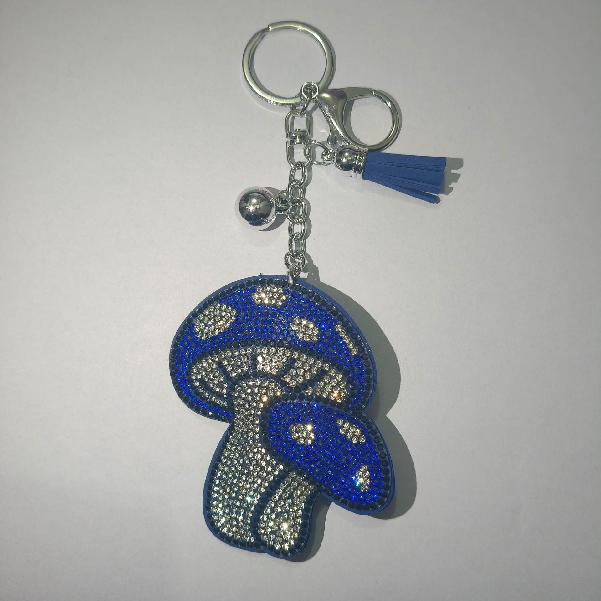 Wholesale colorful mushroom studded diamond keychain