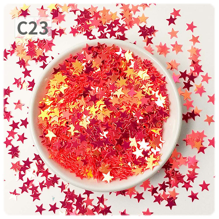 Wholesale DIY oil painting sequins starry sky scattering five-pointed star gold light flat non-porous sheet