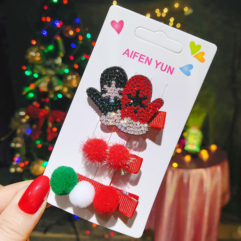 Wholesale Christmas Tree Snowman Fabric Hairpins