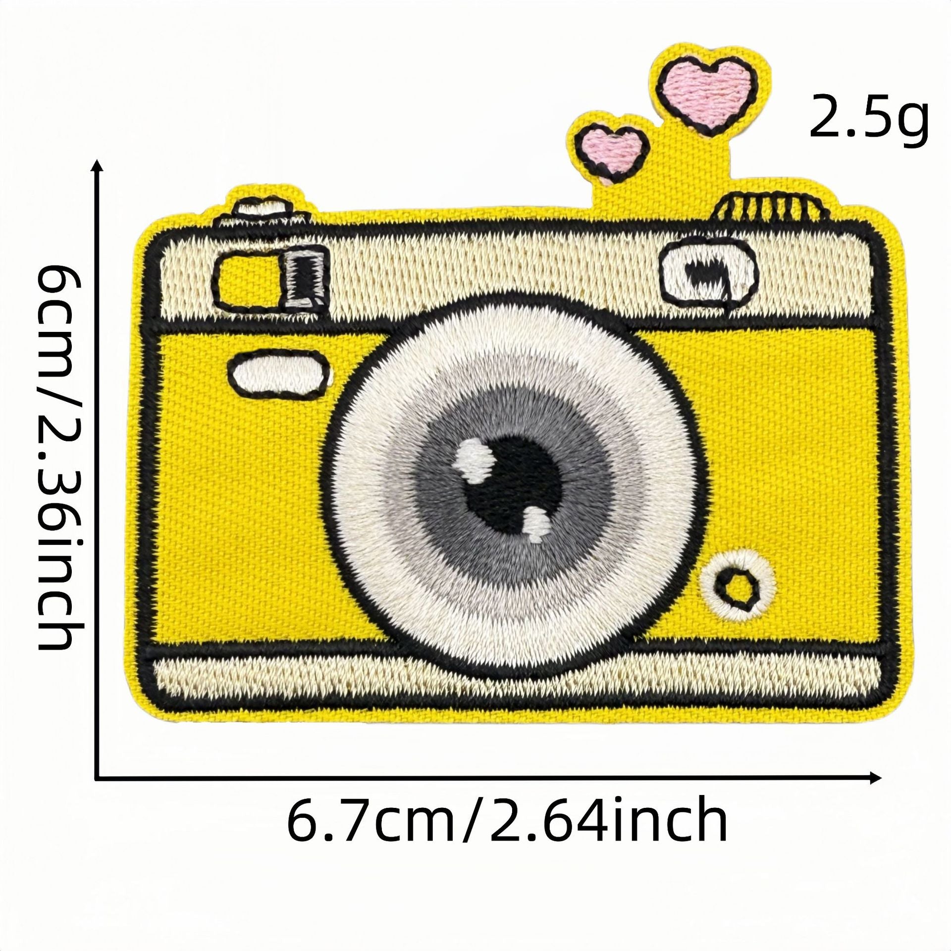 Wholesale Trendy Cartoon Camera Embroidered Iron On Patches For Clothing Decoration DIY Accessory
