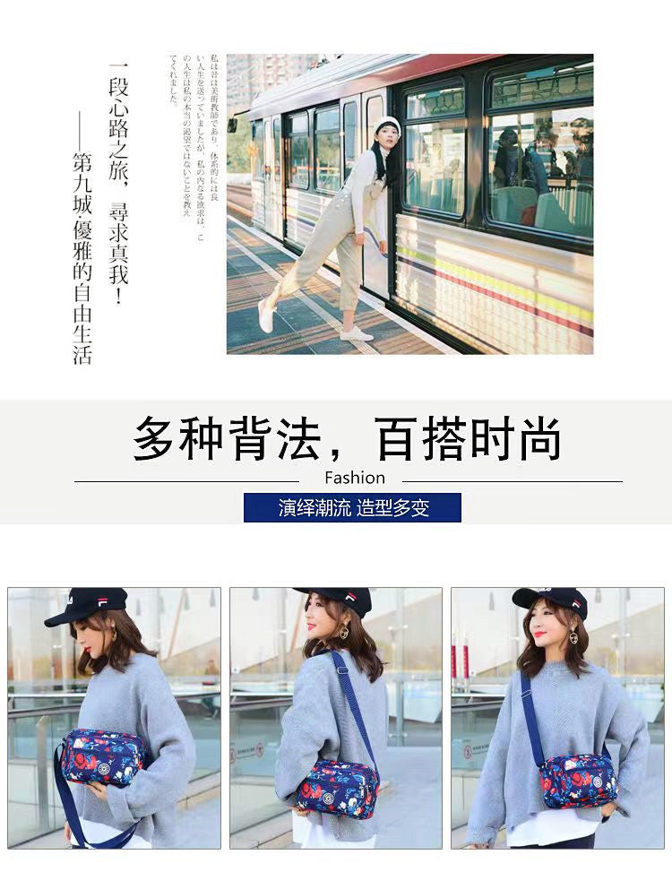 Wholesale Oxford Fabric Diagonal Cross Floral Fabric Casual Canvas Shoulder Bags