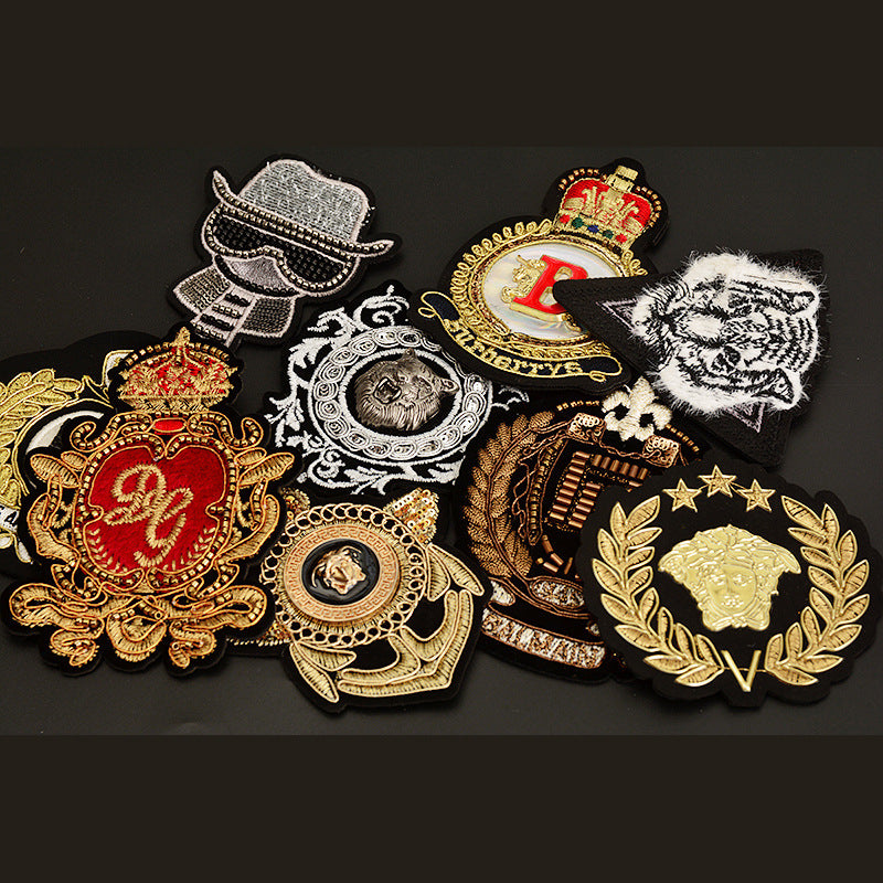 Wholesale Embroidered Metal Crown Badge Patch Pinless Clothing Accessory For Chic Everyday Wear