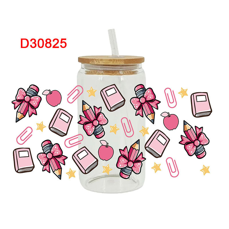 Wholesale Pencil Rainbow Teacher's Day 16oz Cup UV DTF Wraps