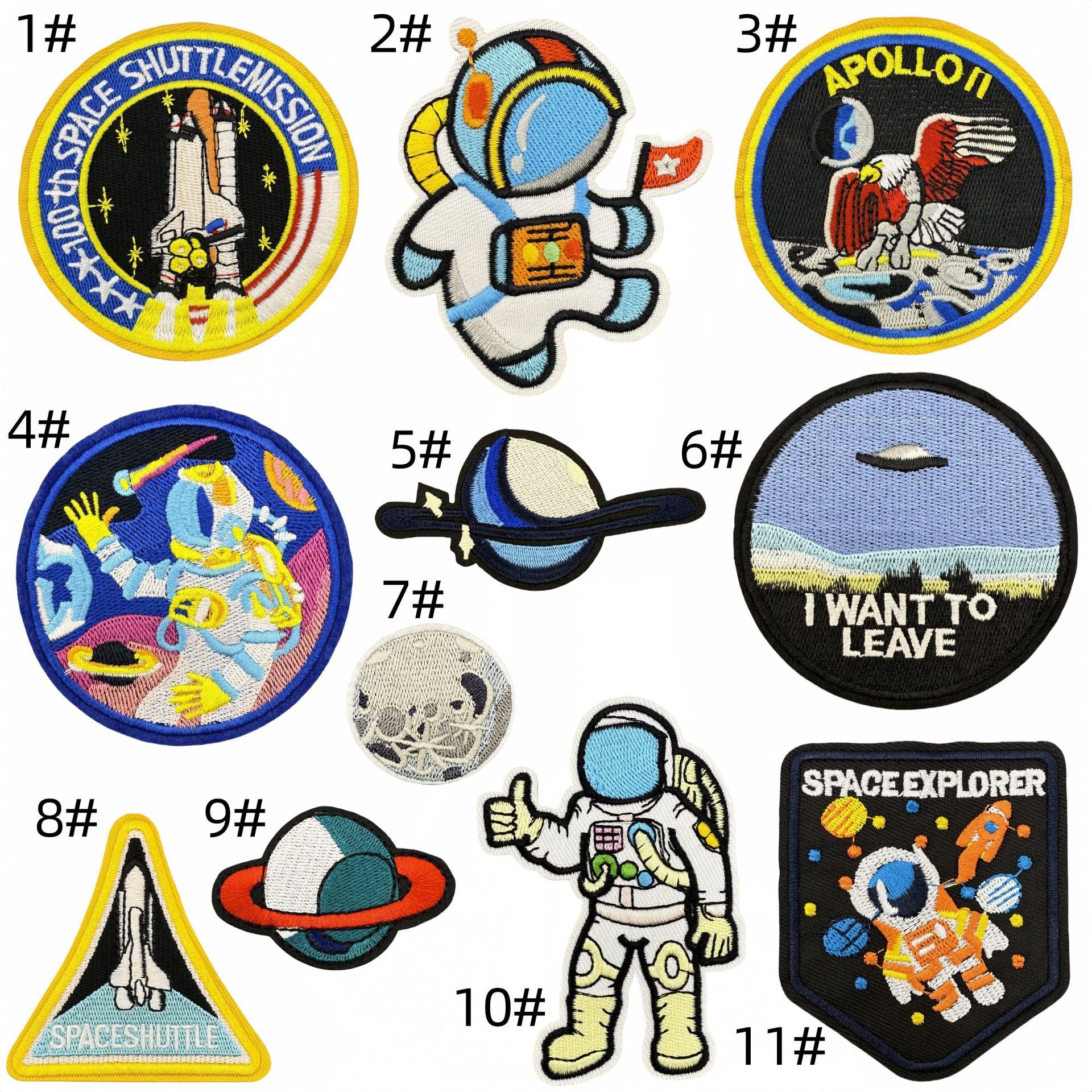 Wholesale Cartoon Planet Space Series Embroidery DIY Patches