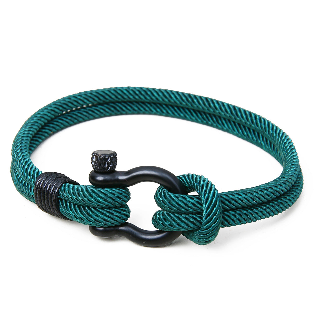 Wholesale Braided Stainless Steel Horseshoe Buckle Men's Bracelet