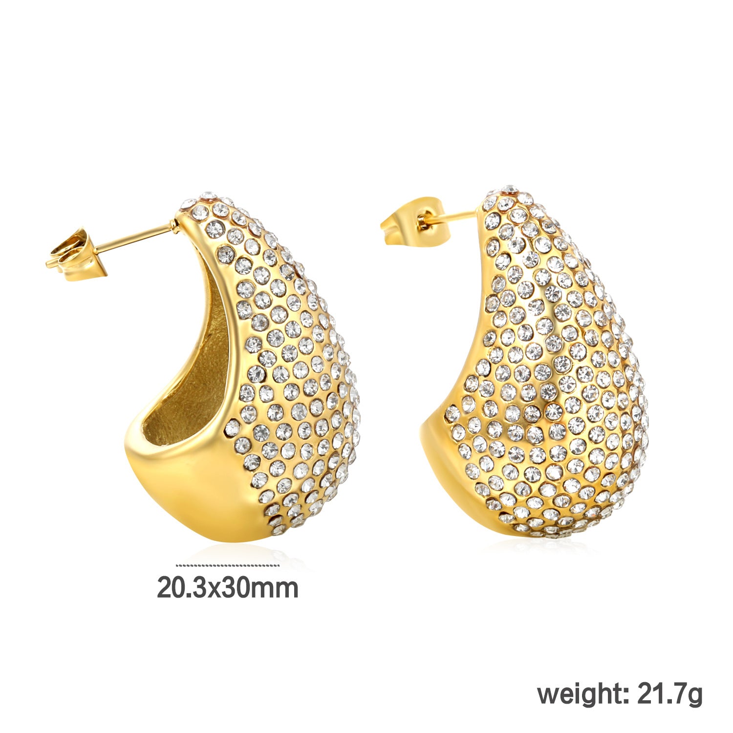 Wholesale Pearl White Diamond 18k Stainless Steel Earrings for Women,  Light Luxury